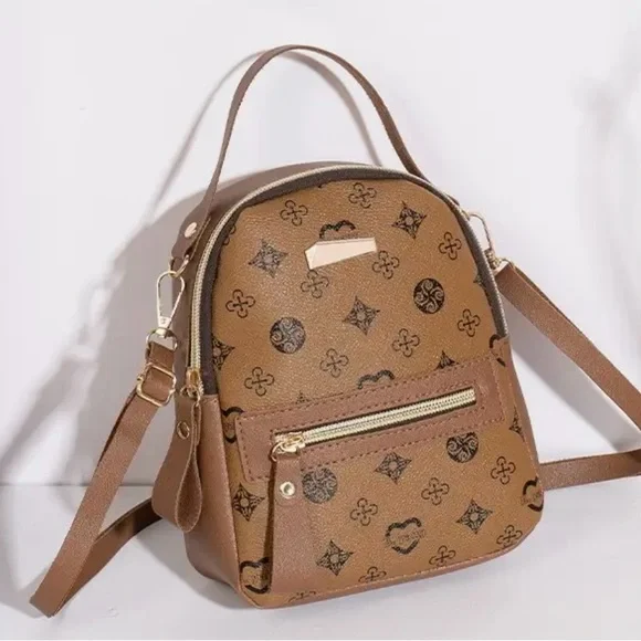 Khaki Monogram Mini Backpack Designer Inspired NIP - Picture 12 of 12